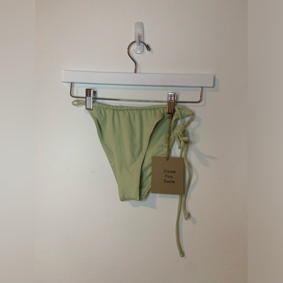 Stone Fox Swim Other - NWT Stone Fox Swim River Bikini Bottom with Side Tie Pale Green Aloe Wash XS